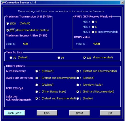 Connection Booster - the latest software in this domain